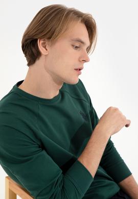 Erkek Yeşil Basic Sweatshirt - 50257289050