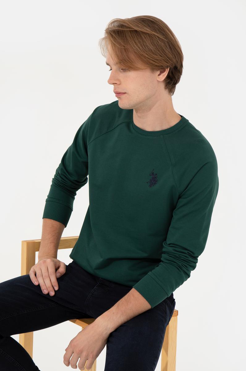 Erkek Yeşil Basic Sweatshirt