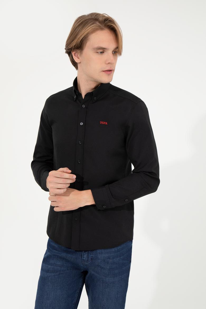 Erkek Siyah Uzun Kollu Basic Gömlek - 50262491017