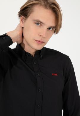 Erkek Siyah Uzun Kollu Basic Gömlek - 50262491017