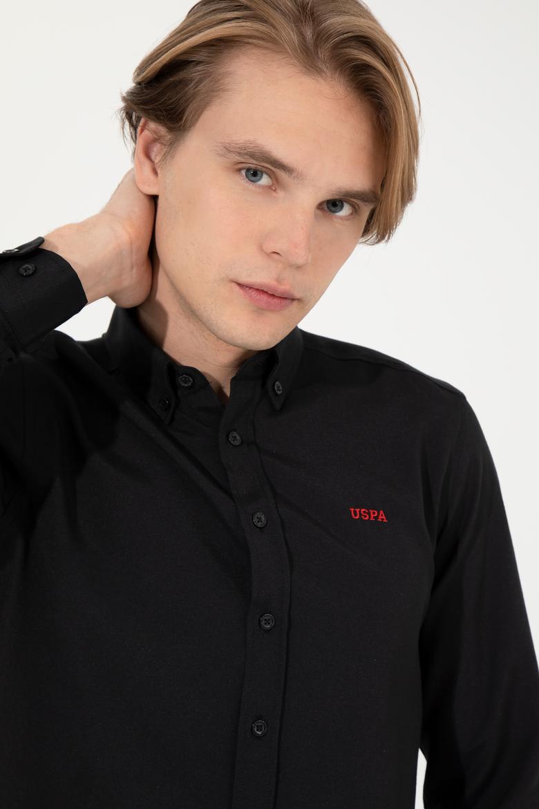 Erkek Siyah Uzun Kollu Basic Gömlek - 50262491017