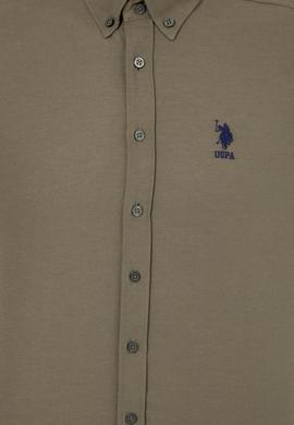 Erkek Haki Uzun Kollu Basic Gömlek - 50262534046