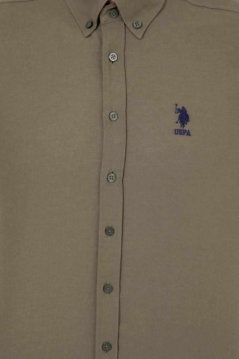 Erkek Haki Uzun Kollu Basic Gömlek - 50262534046