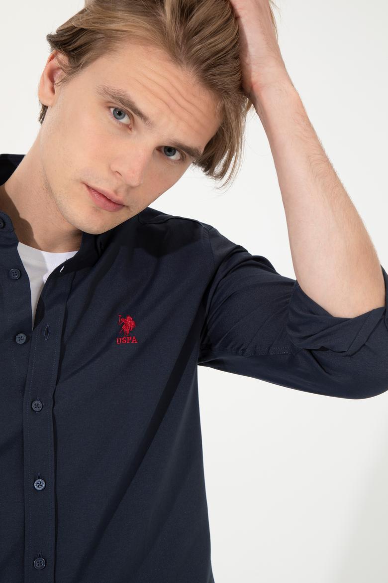 Erkek Lacivert Uzun Kollu Basic Gömlek - 50262534016