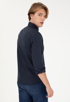 Erkek Lacivert Uzun Kollu Basic Gömlek - 50262534016