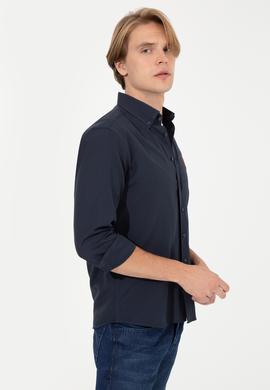 Erkek Lacivert Uzun Kollu Basic Gömlek - 50262534016