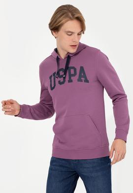 Erkek Menekşe Kapüşonlu Basic Sweatshirt - 50257173071
