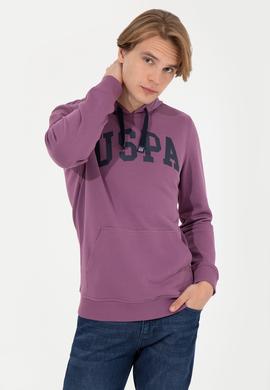 Erkek Menekşe Kapüşonlu Basic Sweatshirt - 50257173071
