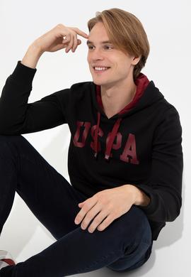 Erkek Siyah Kapüşonlu Basic Sweatshirt - 50257173091