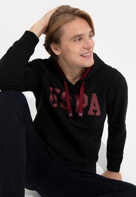 Erkek Siyah Kapüşonlu Basic Sweatshirt - 50257173091