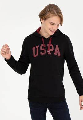 Erkek Siyah Kapüşonlu Basic Sweatshirt - 50257173091
