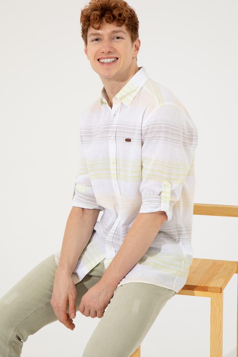 Erkek Safran Uzun Kollu Gömlek - 50246789017