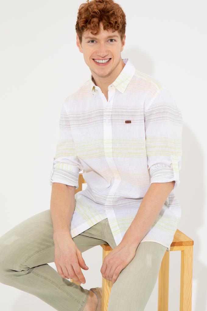 Erkek Safran Uzun Kollu Gömlek