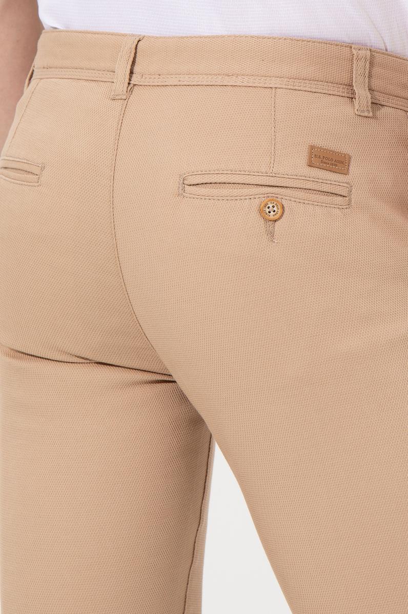 Erkek Slim Fit Kum Kanvas Pantolon