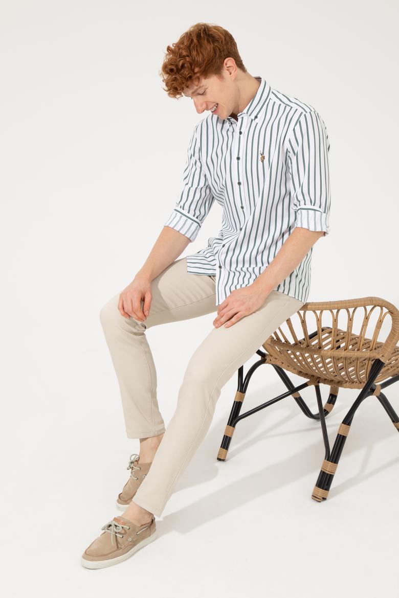 Erkek Taş Kanvas Pantolon