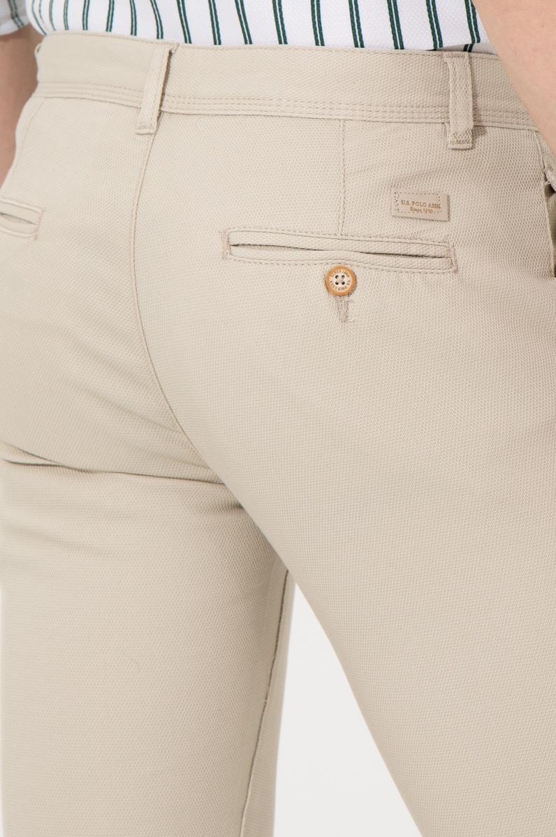 Erkek Slim Fit Taş Kanvas Pantolon