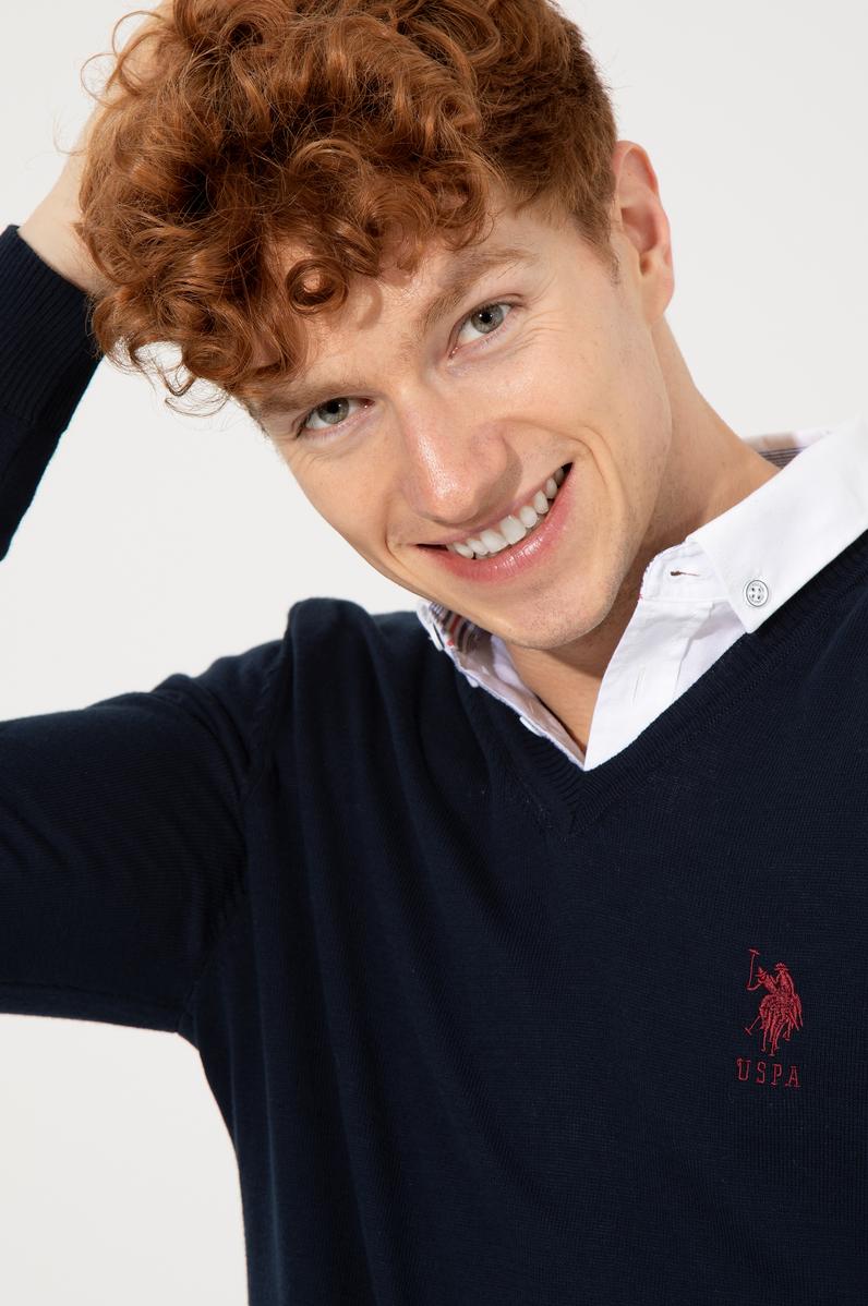 Erkek Lacivert Basic Kazak