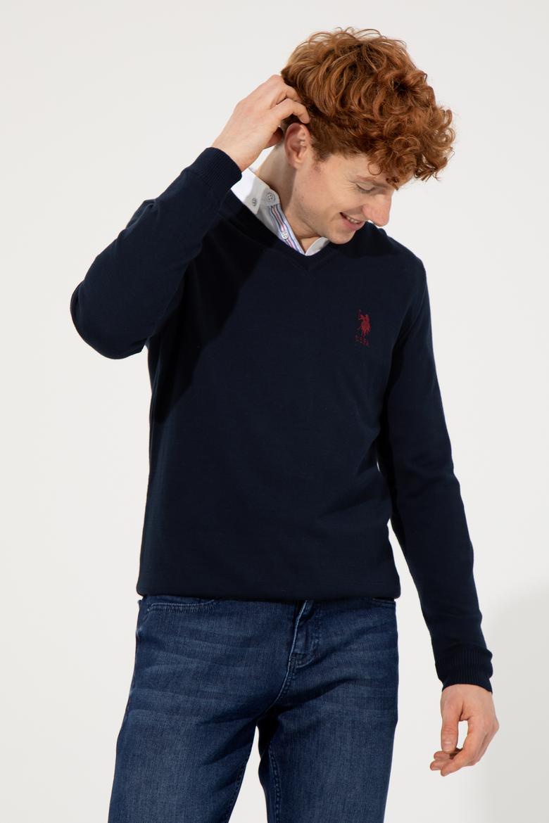 Erkek Lacivert Basic Kazak