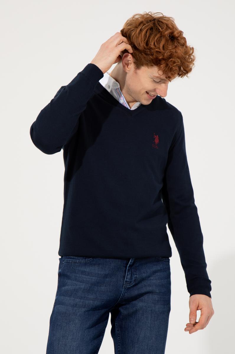 Erkek Lacivert Basic Kazak