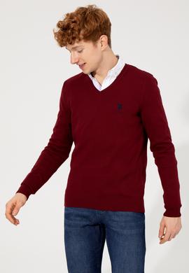 Erkek Bordo Basic Kazak - 50253445036