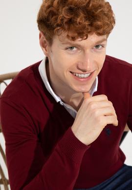 Erkek Bordo Basic Kazak - 50253445036