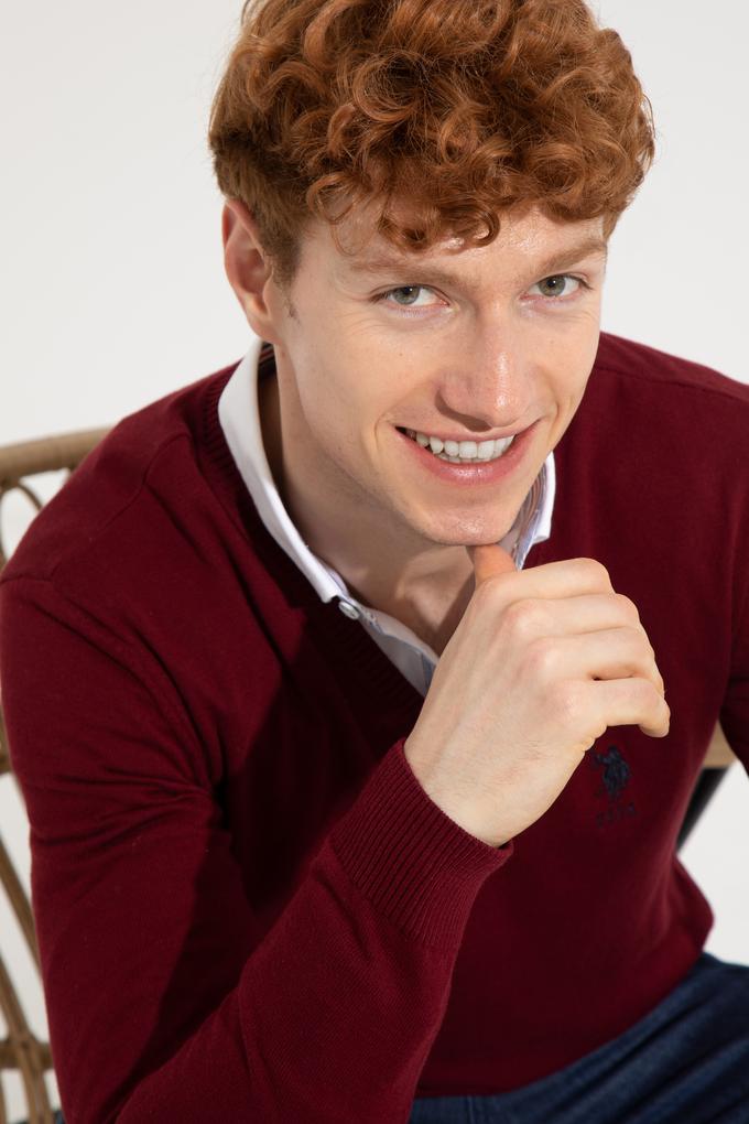 Erkek Bordo Basic Kazak