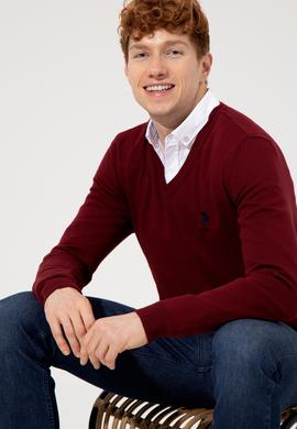 Erkek Bordo Basic Kazak - 50253445036