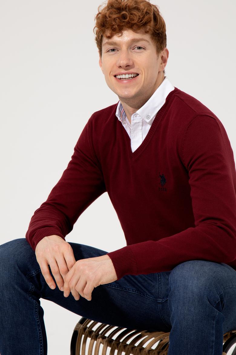 Erkek Bordo Basic Kazak - 50253445036