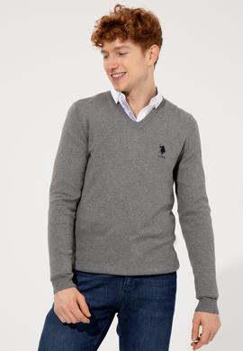 Erkek Gri Melanj Basic Kazak - 50253445025