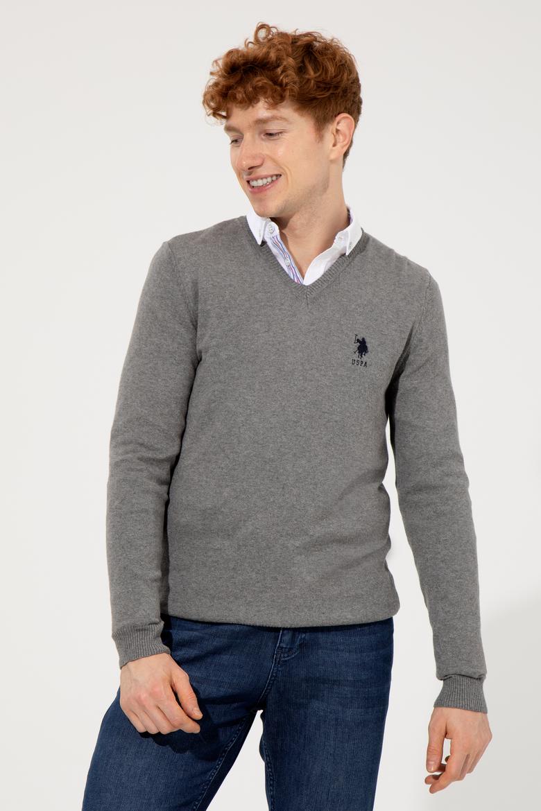 Erkek Gri Melanj Basic Kazak - 50253445025