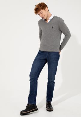 Erkek Gri Melanj Basic Kazak - 50253445025