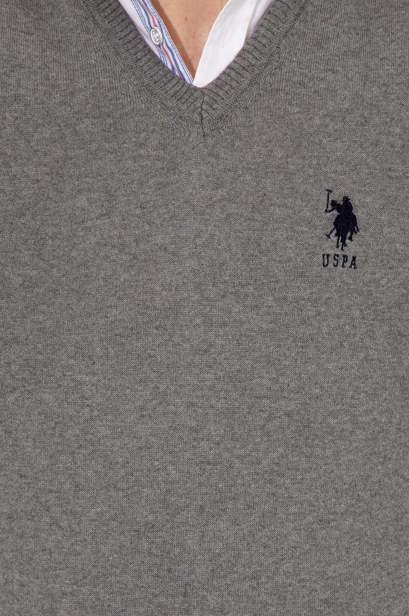 Erkek Gri Melanj Basic Kazak