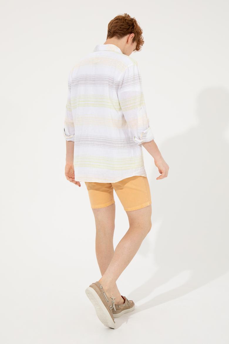 Erkek Turuncu Jean Şort - 50249362002