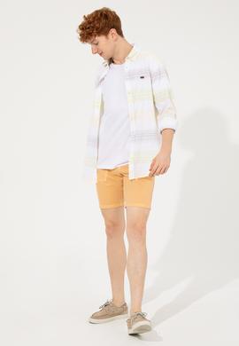 Erkek Turuncu Jean Şort - 50249362002