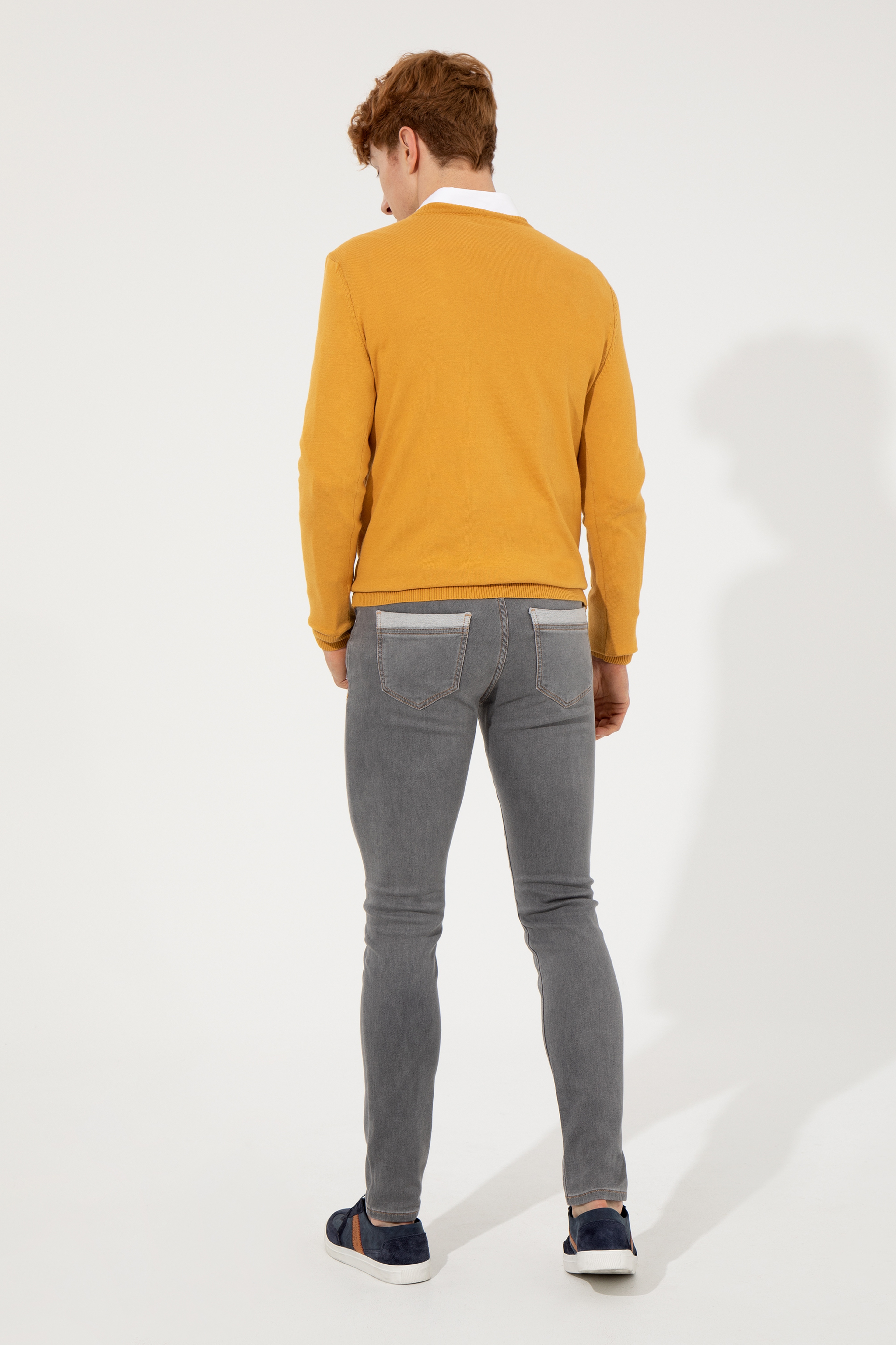Erkek Gri Jean Pantolon - Image 4