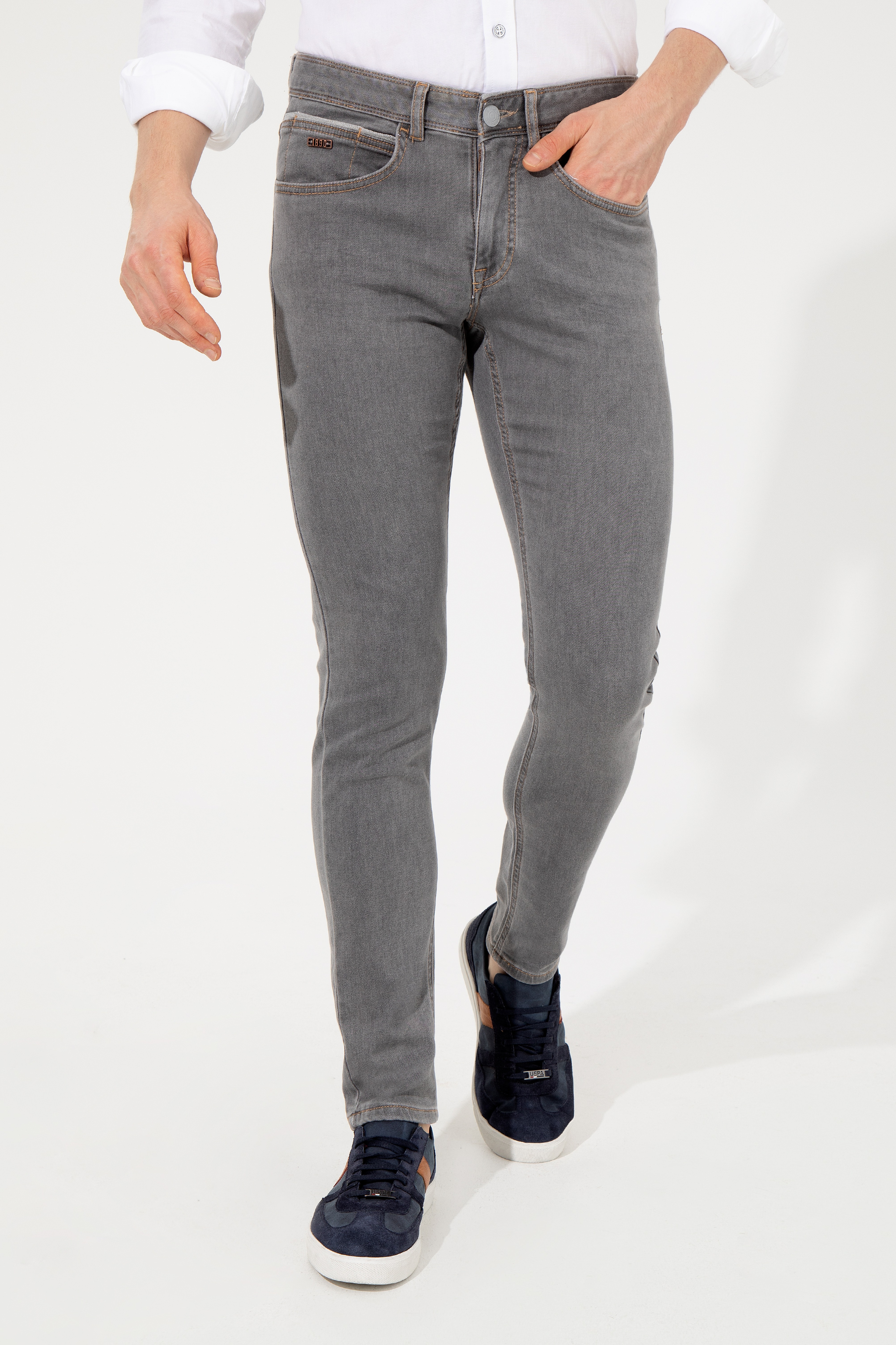 Erkek Gri Jean Pantolon - Image 2