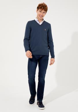 Erkek Koyu Mavi Jean Pantolon - 50251794017