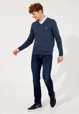 Erkek İndigo Basic Kazak - 50251886050