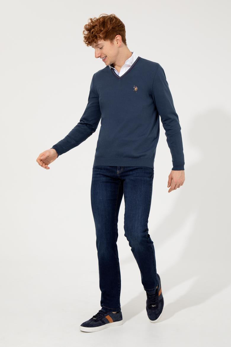 Erkek İndigo Basic Kazak - 50251886050