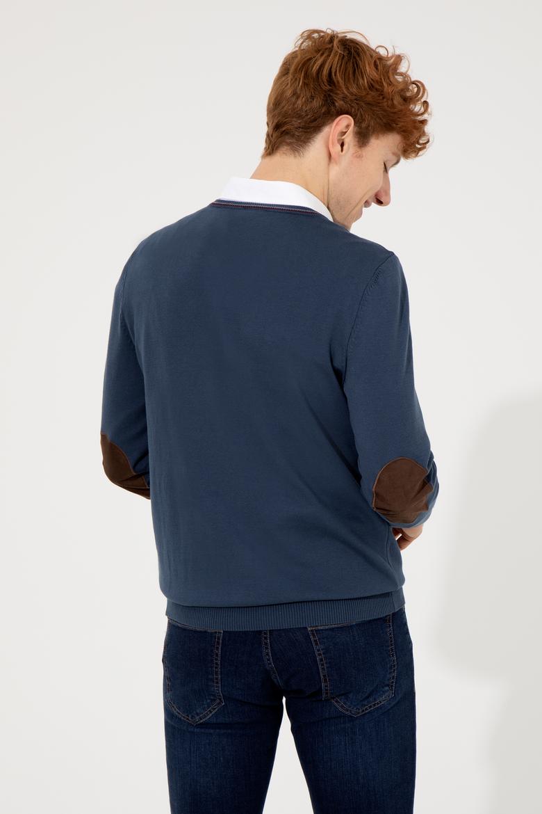 Erkek İndigo Basic Kazak - 50251886050