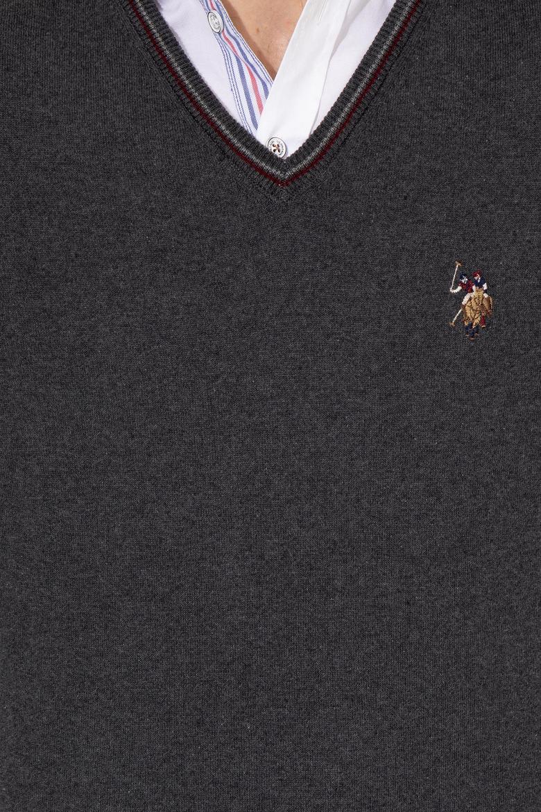 Erkek Antrasit V Yaka Basic Triko Kazak - 50251886026