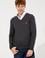Erkek Antrasit V Yaka Basic Triko Kazak
