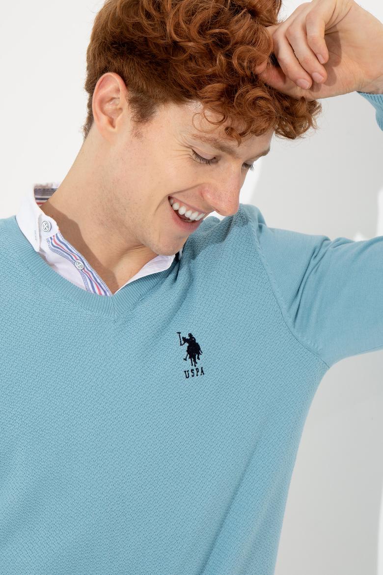 Erkek Mavi Basic Kazak - 50251877154