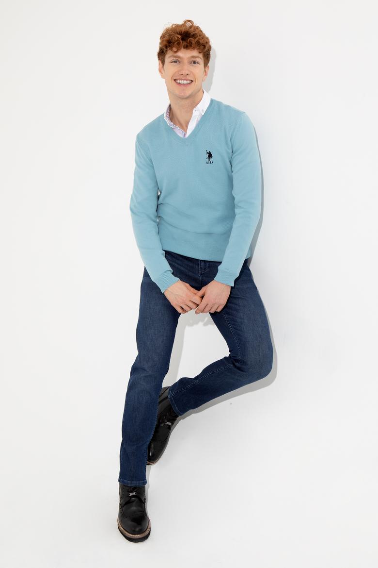 Erkek Mavi Basic Kazak - 50251877154