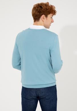 Erkek Mavi Basic Kazak - 50251877154