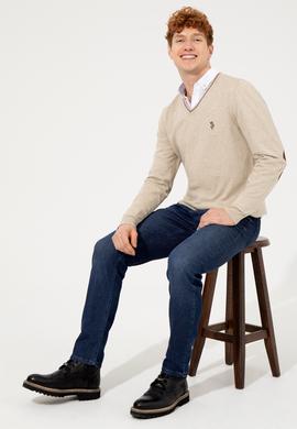 Erkek Taş Melanj Basic Kazak - 50251886082