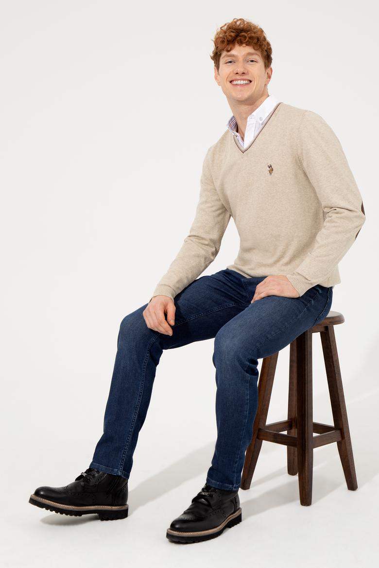 Erkek Taş Melanj Basic Kazak - 50251886082