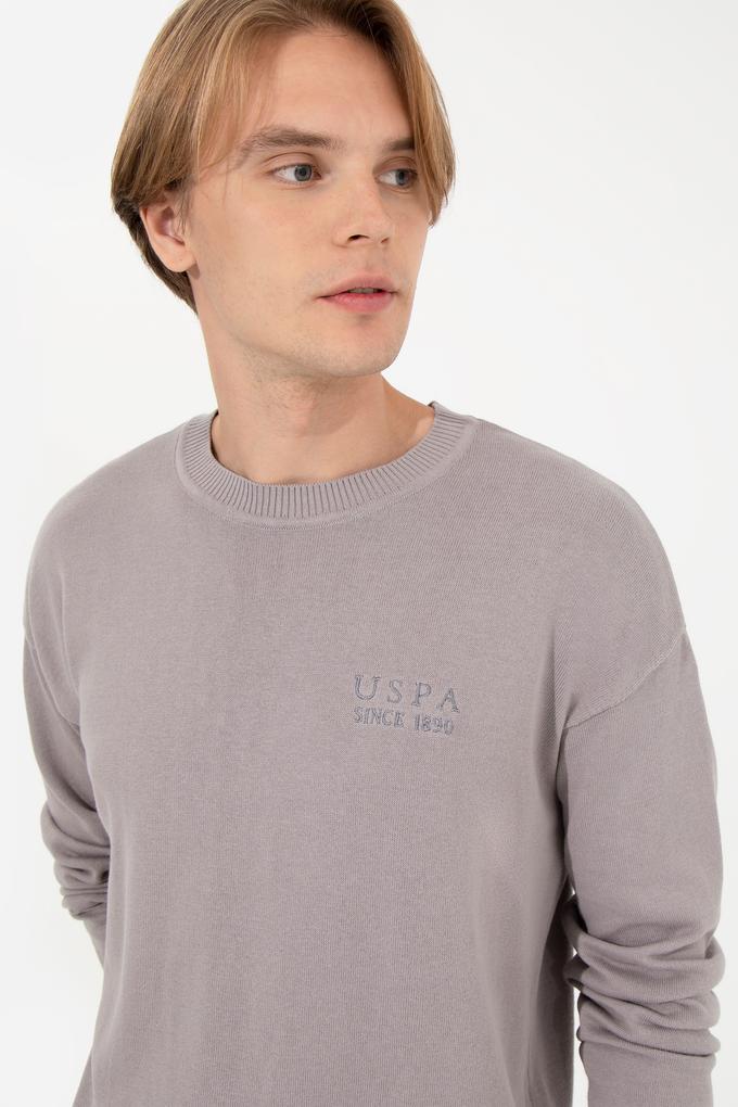 Erkek Vizon Bisiklet Yaka Triko Kazak