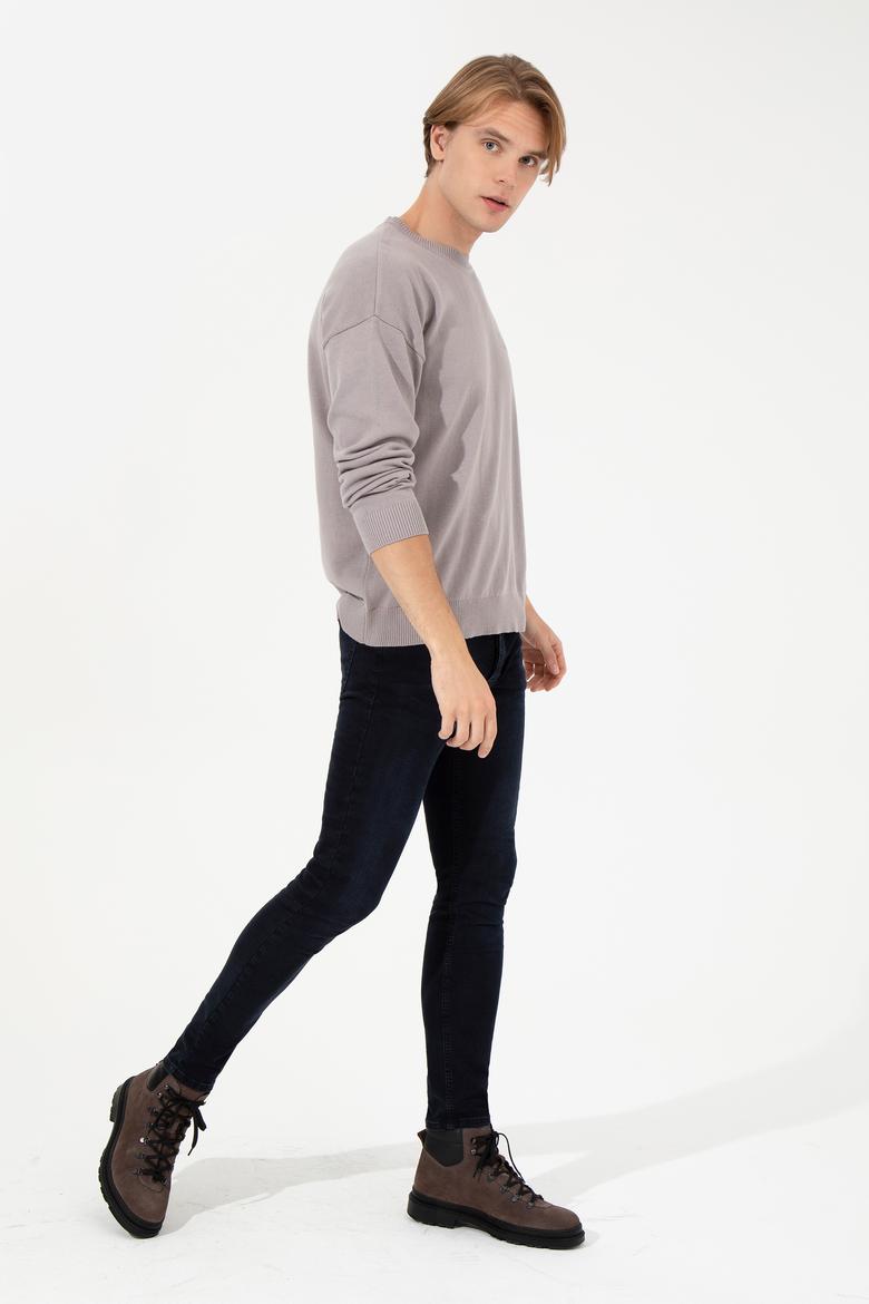 Erkek Vizon Bisiklet Yaka Triko Kazak - 50258306026