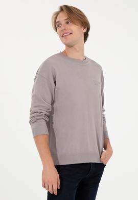 Erkek Vizon Bisiklet Yaka Triko Kazak - 50258306026